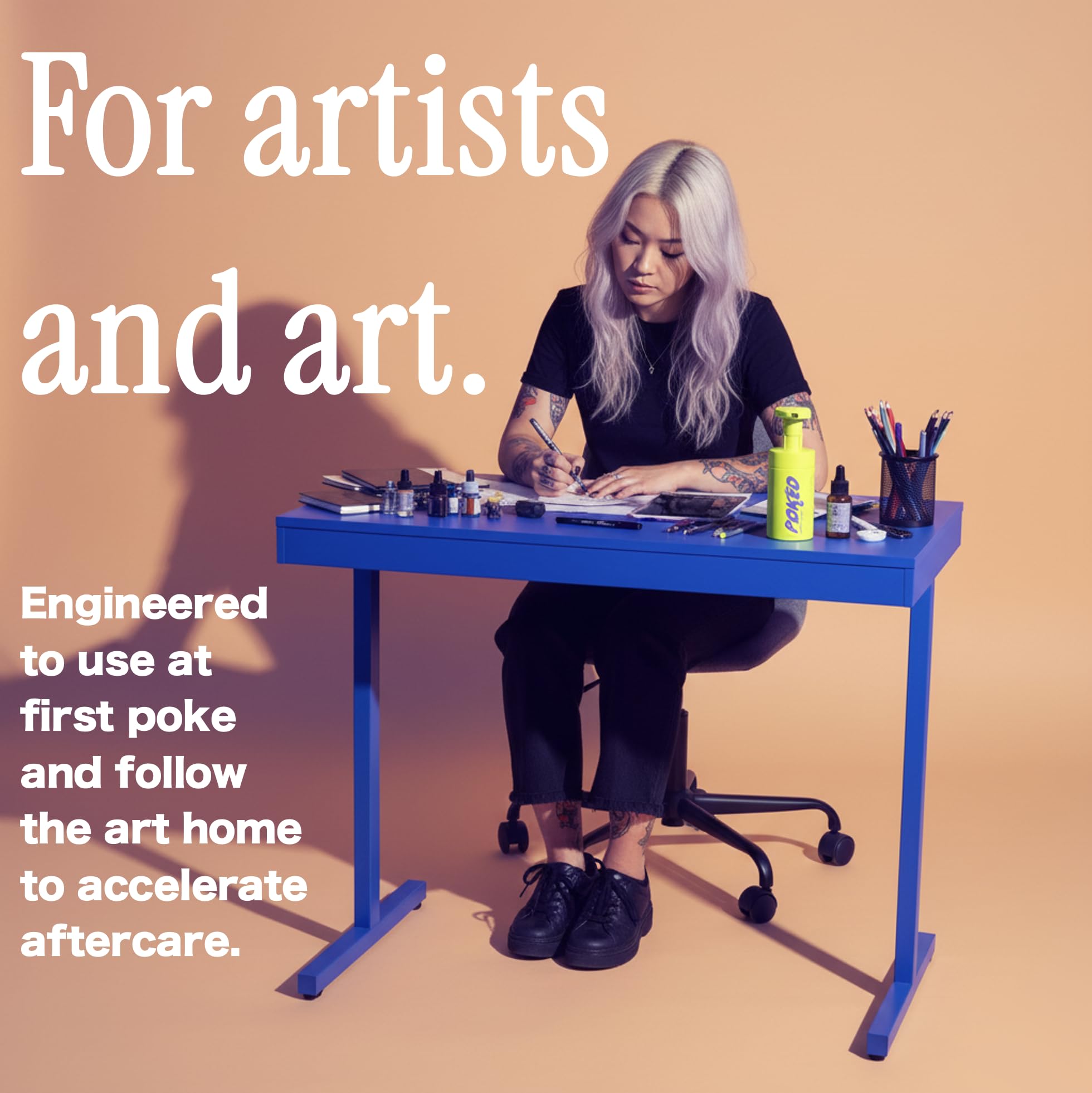 Poked Tattoo Aftercare Kit Duo | Cleansing Soap and Plush Balm with Soothing Botanicals, Natural Skin Purifiers & Powered by Peptides